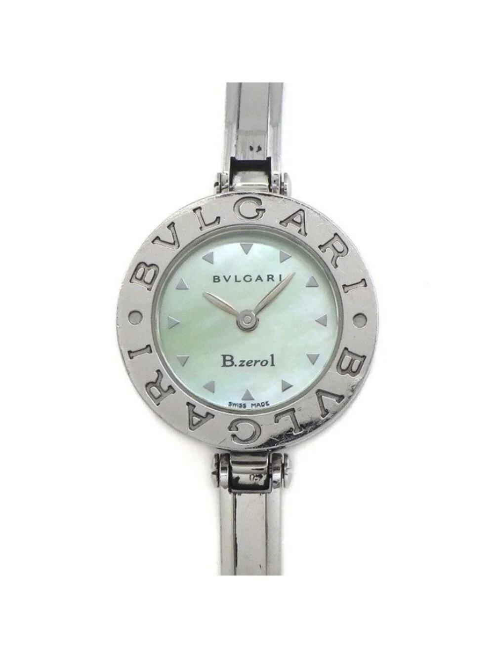 Bvlgari Watch Bangle Green Mother of Pearl Dial SS Quartz Analog